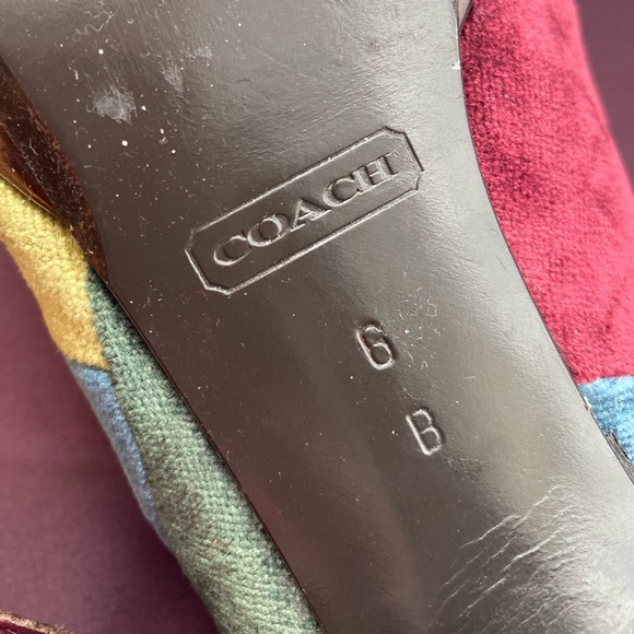 Coach Diedra Patchwork Velvet Peep Toe High Heeled Pump size 6B - Picture 6 of 8